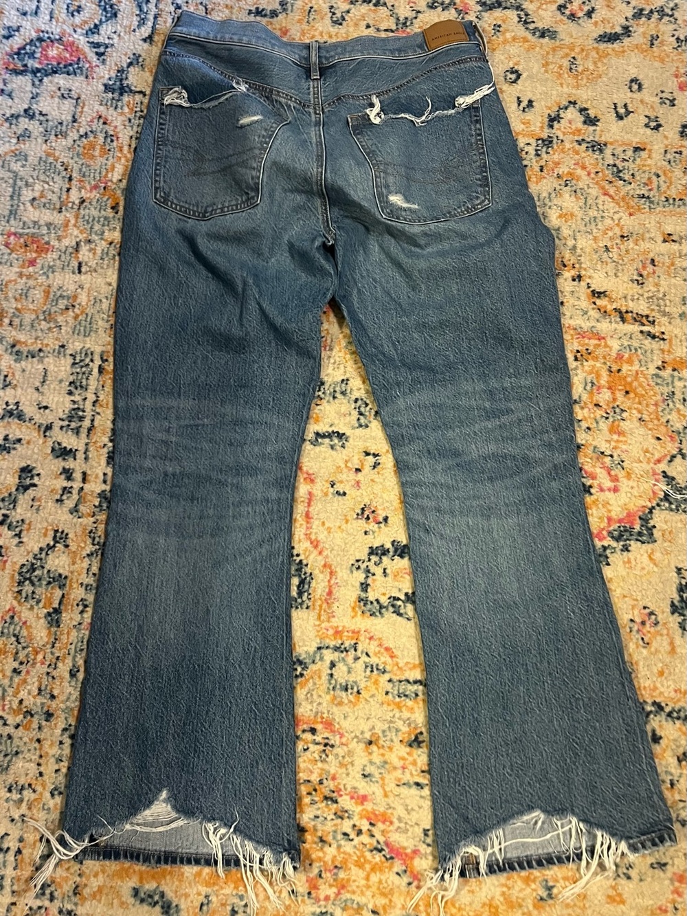 Vintage-Inspired Distressed Blue Women’s Jeans